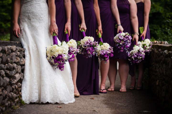 purple and white bouquets were perfect for this fall wedding in the mountains near Asheville NC