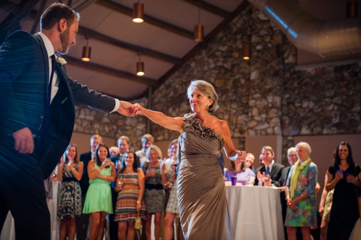 Groom and his mom tear up the dance floor in the Anderson Auditorium