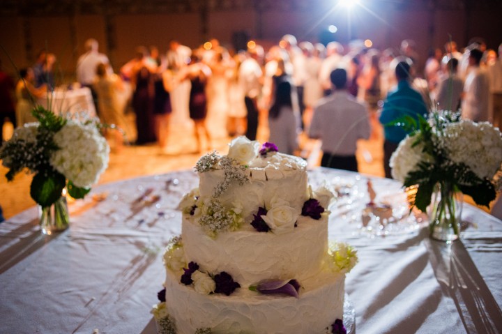 wedding cake at Anderson Auditorium reception at Montreat College