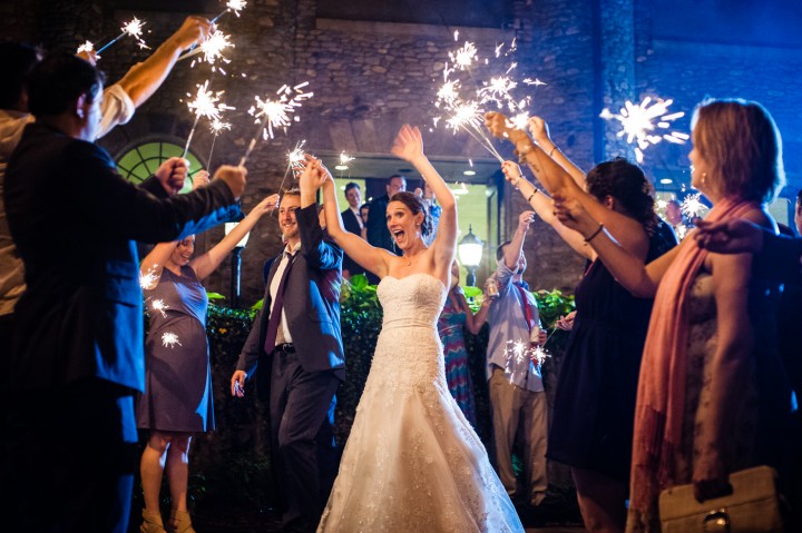 A happy Sparker Send Off is a great way to end the night at this Montreat College wedding