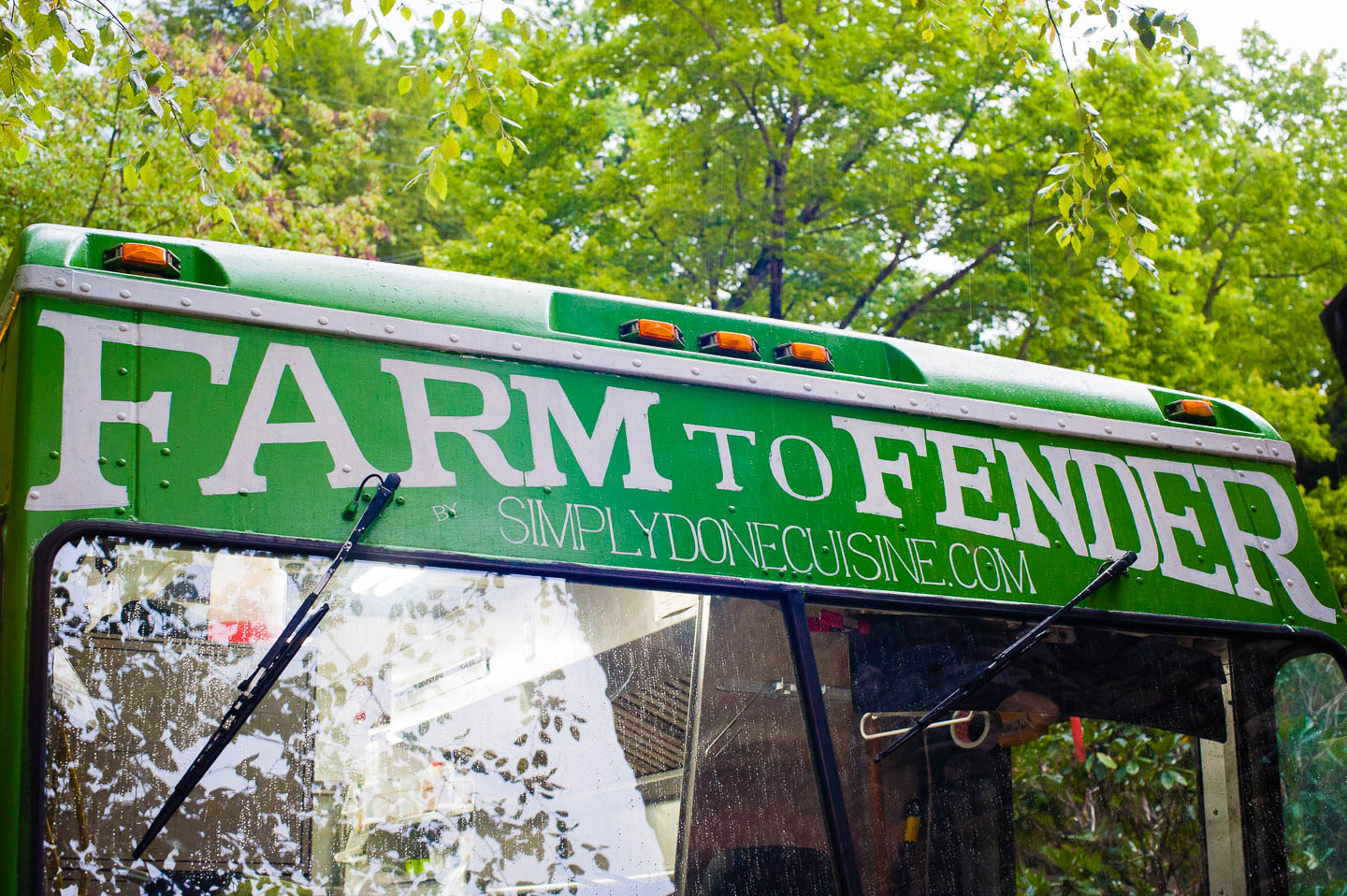 Farm to Fender food truck parked in front of a Montreat North Carolina wedding venue for some amazing food selections at this Asheville area wedding