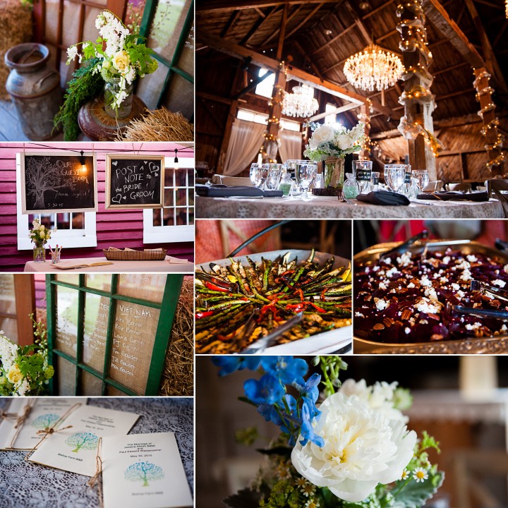 All the pretty details during a rustic barn wedding 