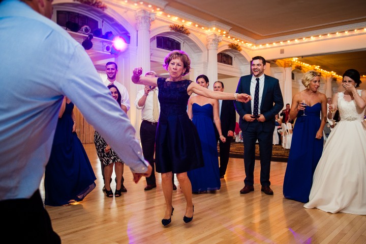 the brides mom dancing up a storm during the wedding reception