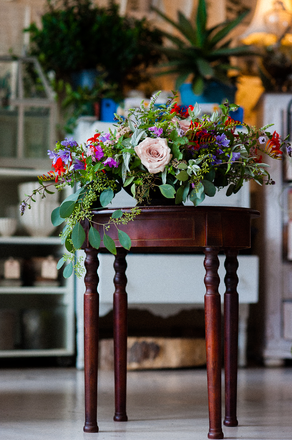 gorgeous wedding floral arrangement created by Flora  an asheville wedding planner