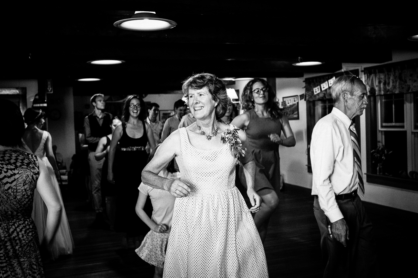 brides mom has fun on the dance floor