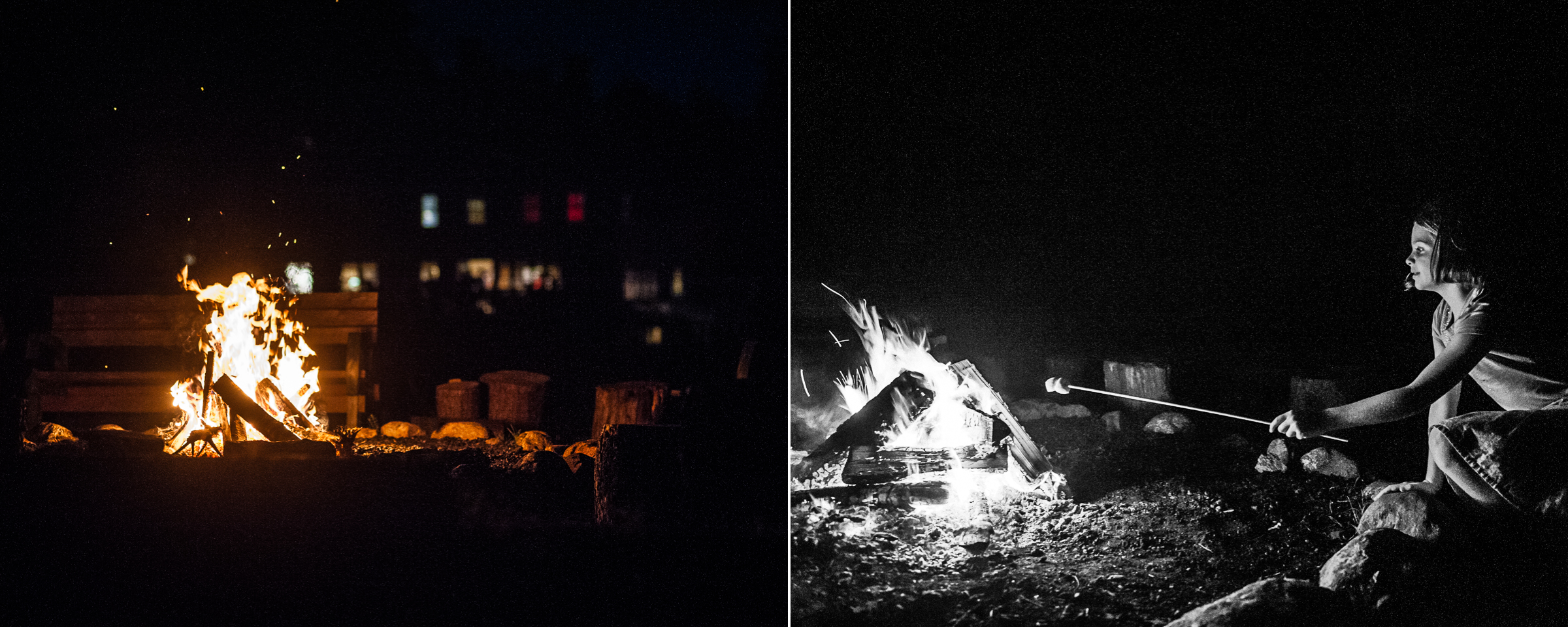 a bonfire took place after the wedding reception