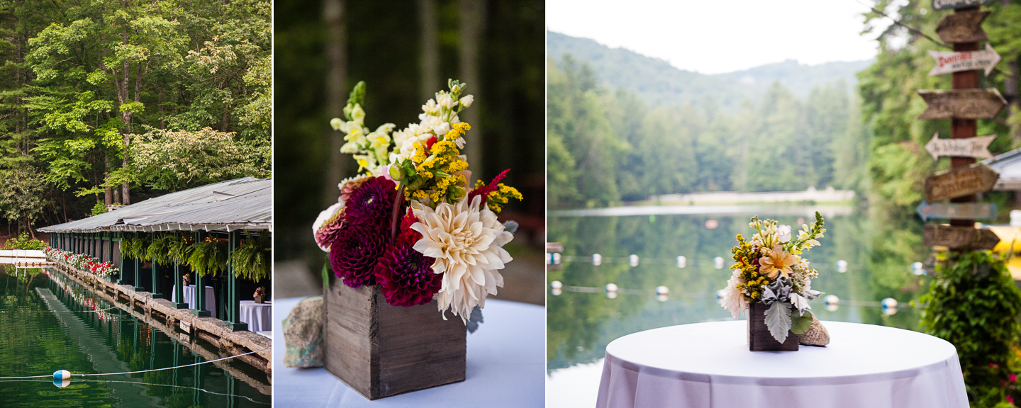 a gorgeous mountain lake was the backdrop for this rustic summer camp wedding 