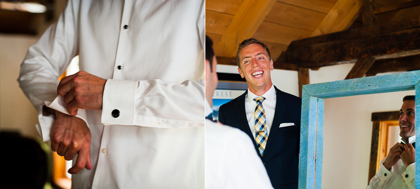 groom and his buddies getting ready for wedding ceremony 