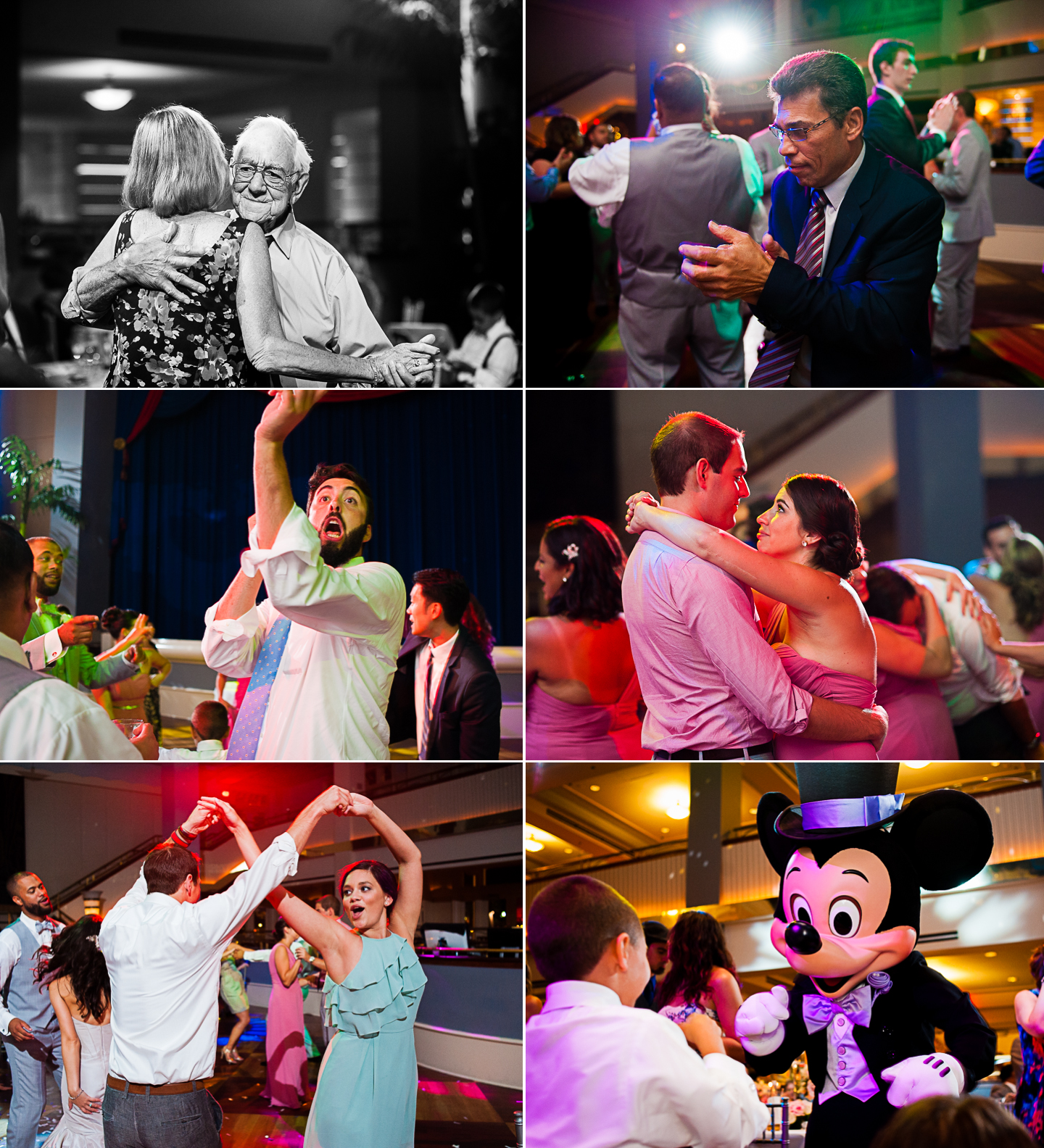 disney world wedding guests dancing in atlantic dance hall