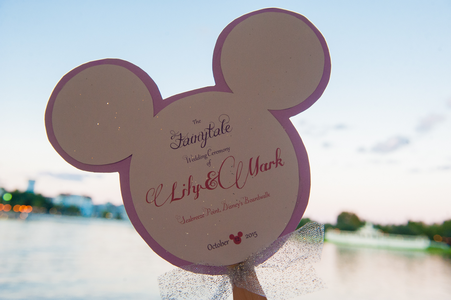 mickey mouse shaped wedding program 