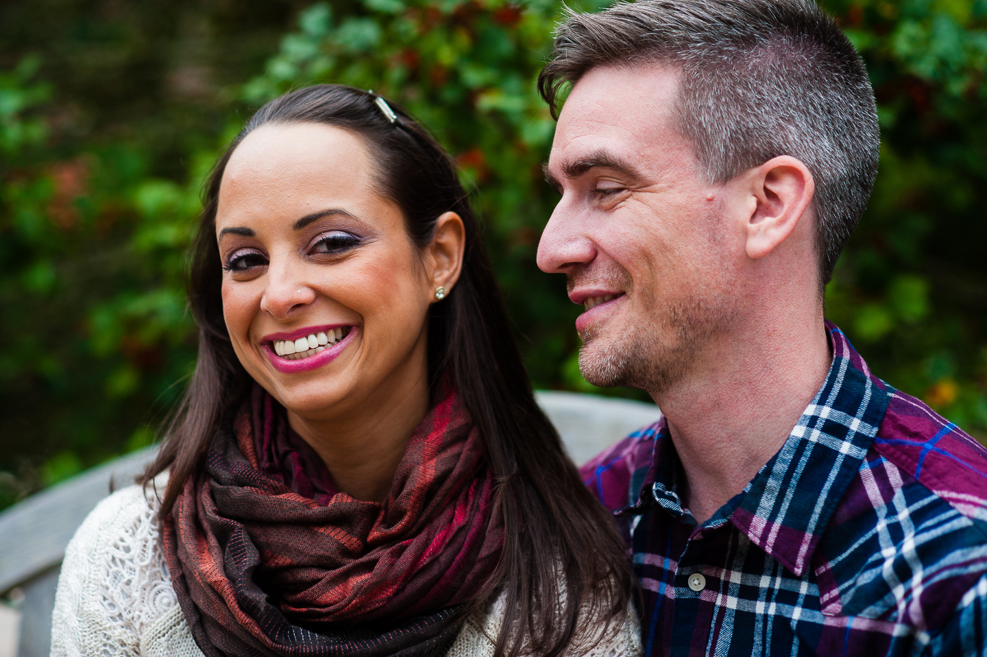 fall engagement photo asheville arboretum 