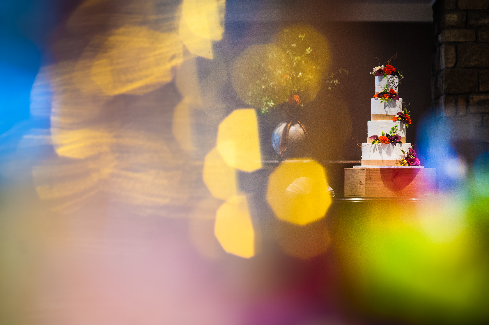 gorgeous wedding cake during asheville wedding 