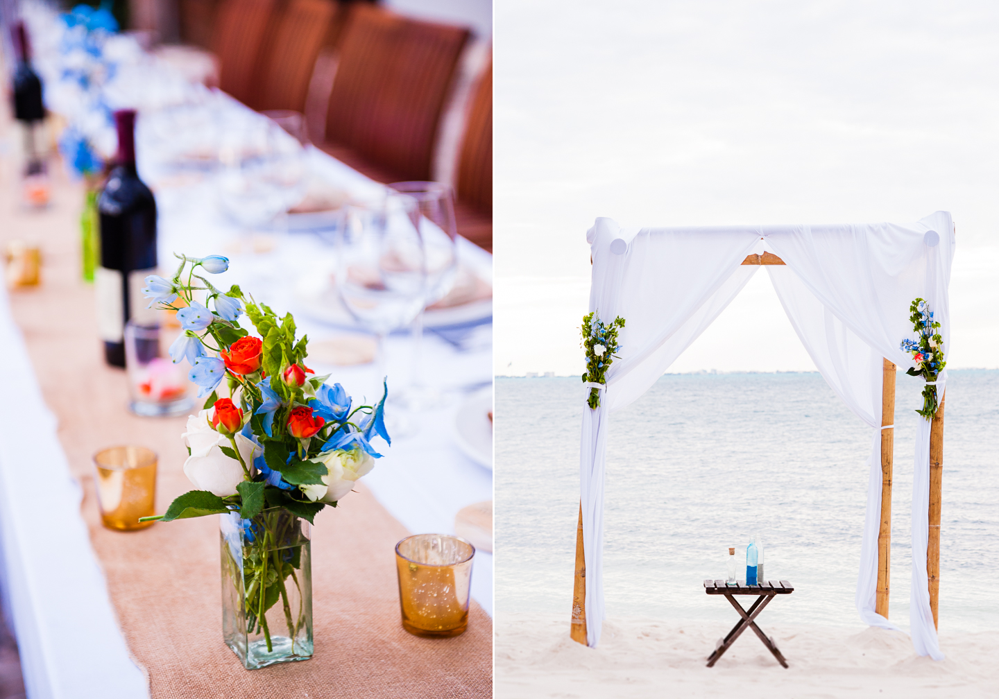 zama beach club wedding ceremony archway