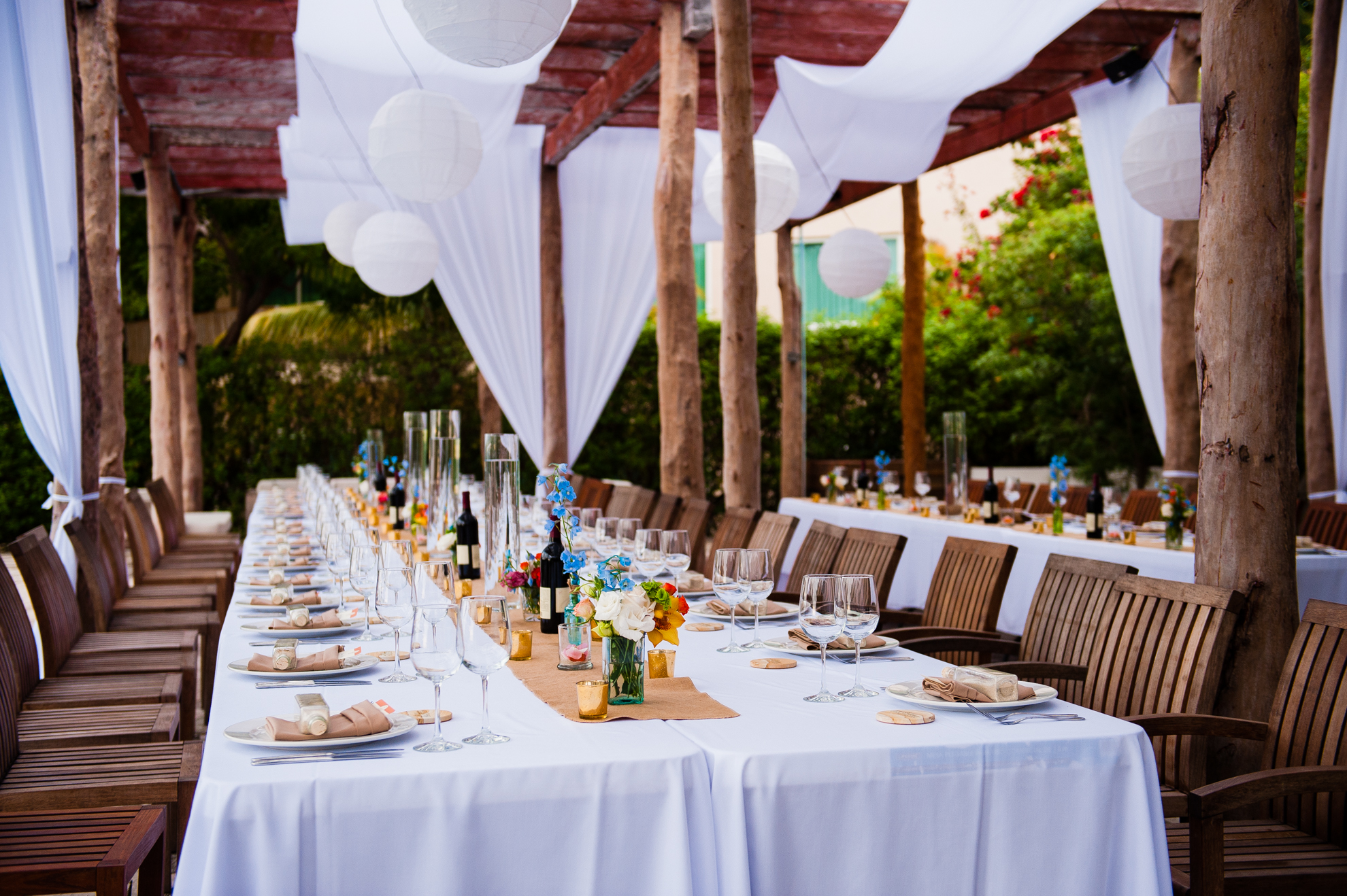 gorgeous zama beach club reception tablescape