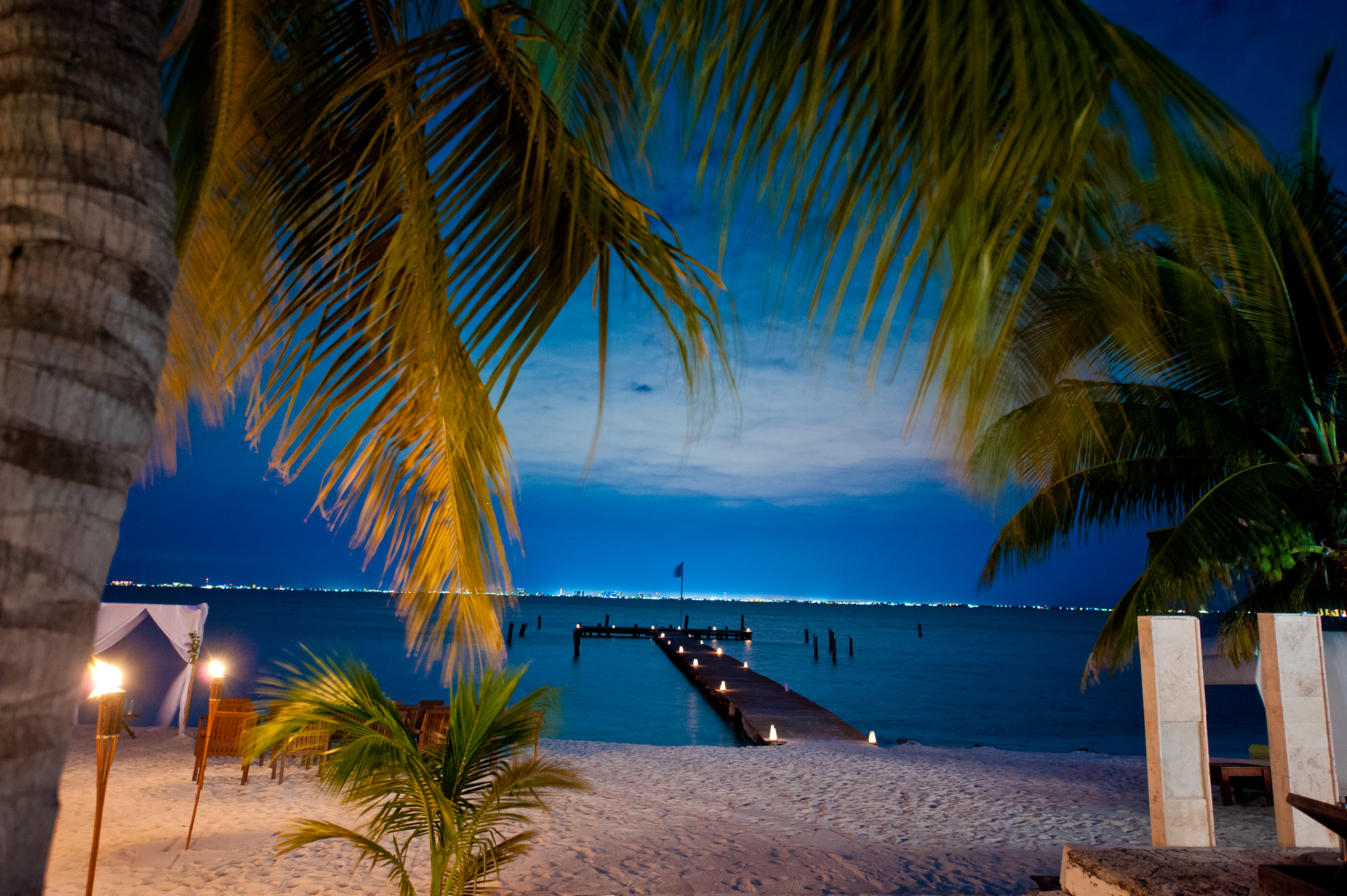 Zama Beach club at night 