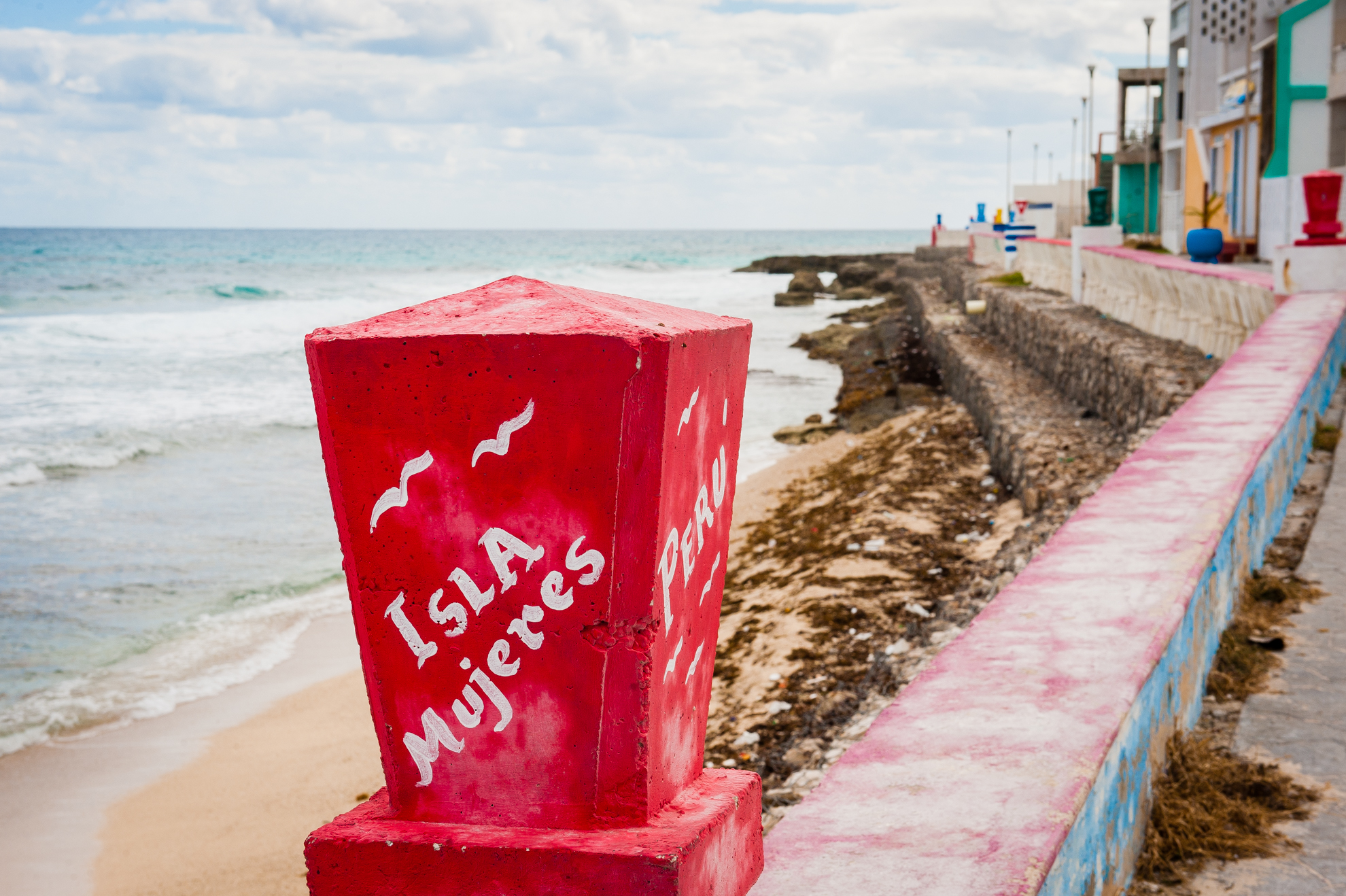 isla mujeres beachside walk during destination wedding 