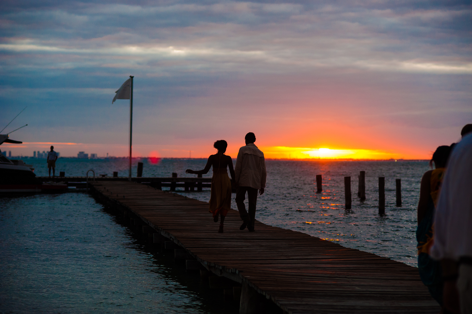 sunset portrait on zama beach club pier