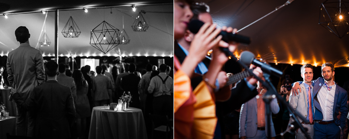 asheville wedding guests sang to two grooms