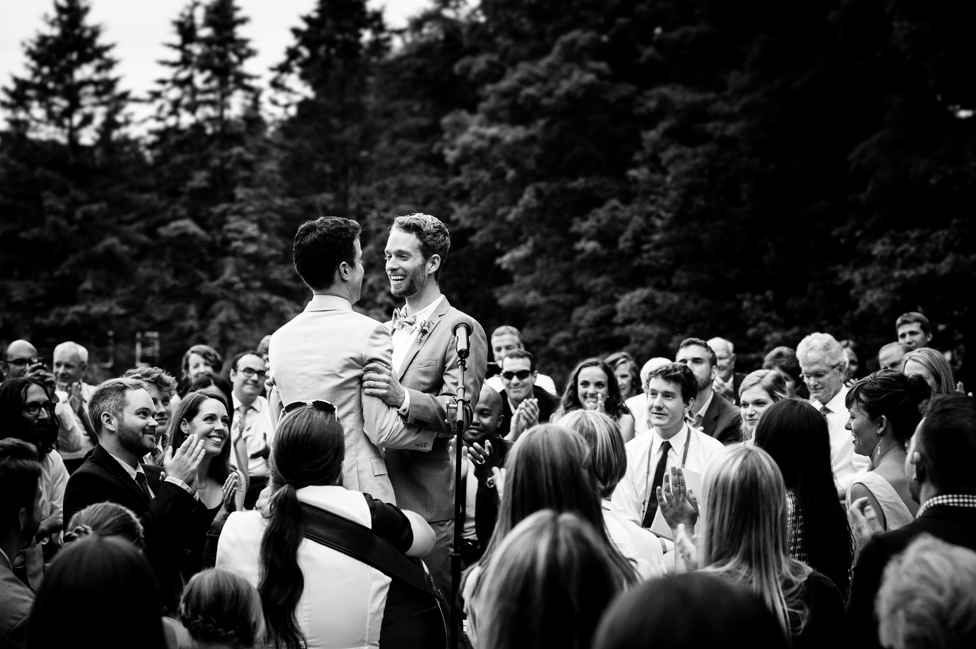 circular asheville wedding ceremony set up