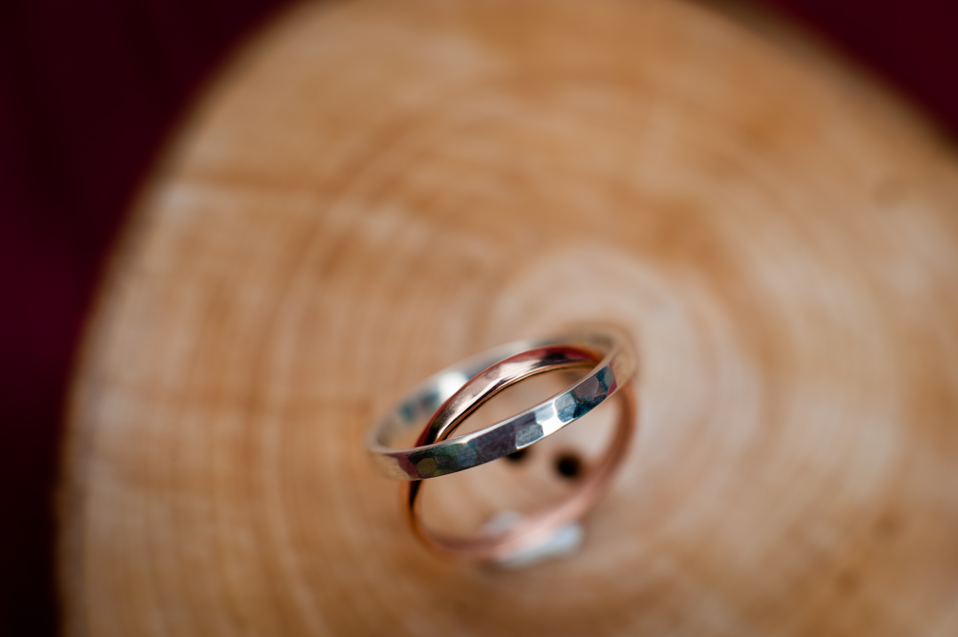 hand chiseled rustic wedding bands