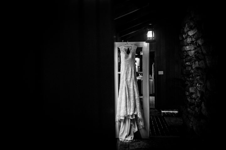 gorgeous lace wedding gown in asheville mountain cabin