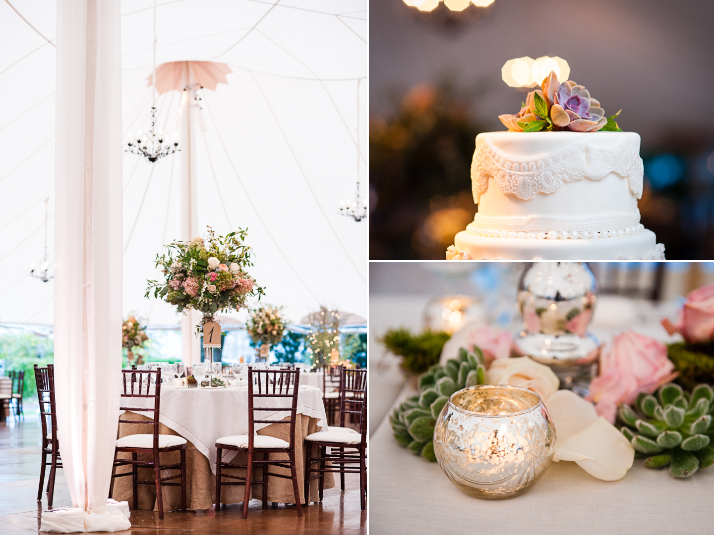 luxury tented destination wedding details