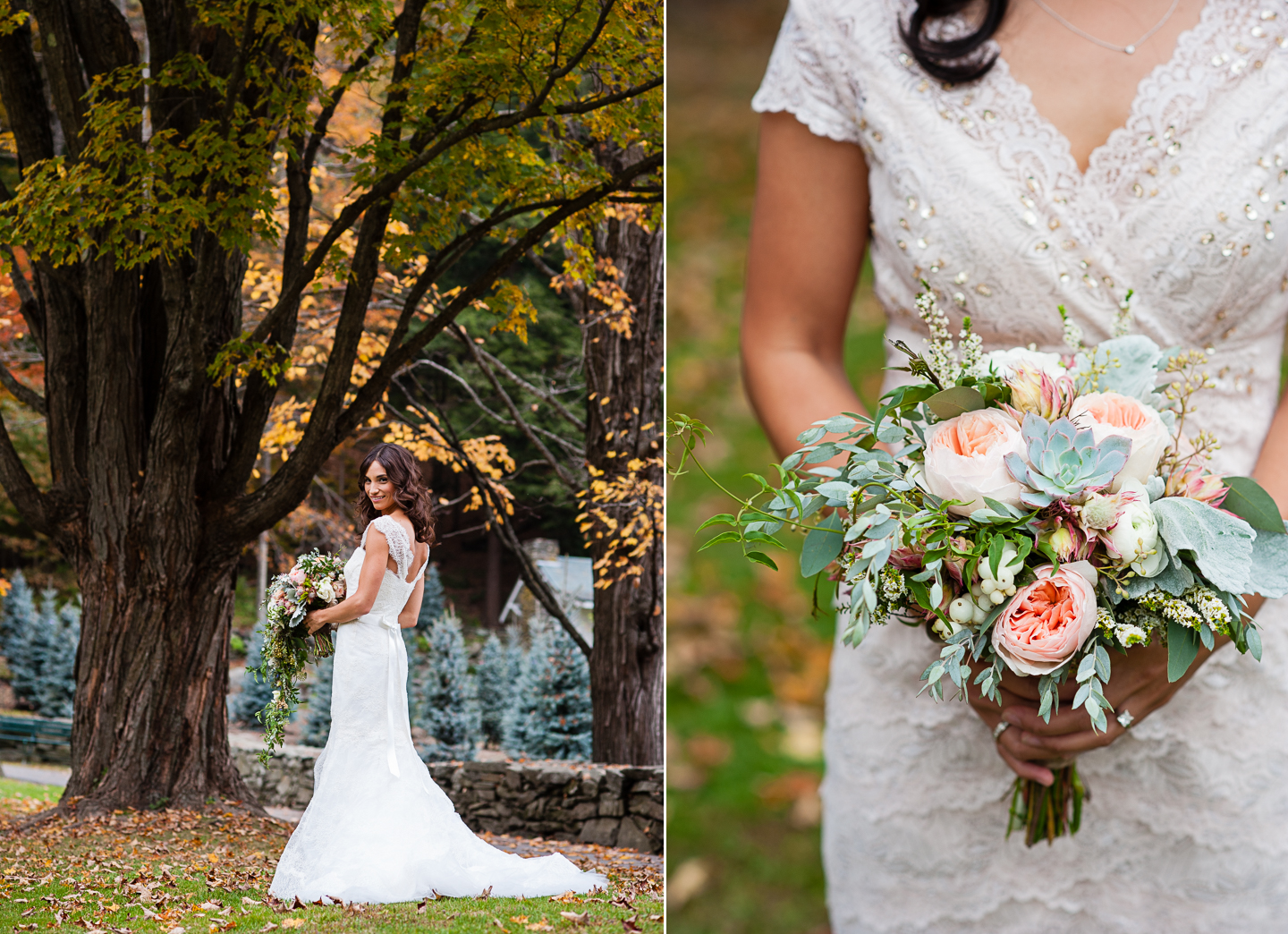 fall vermont destination wedding  flowers