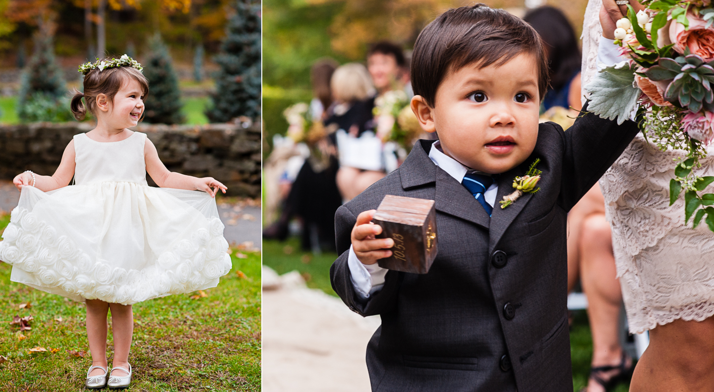 adorable flower girl and ring bearer fall destination wedding