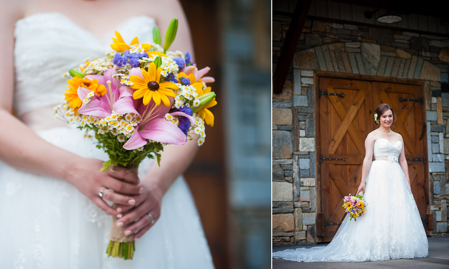 beautiful asheville bridal portraits at a farm wedding