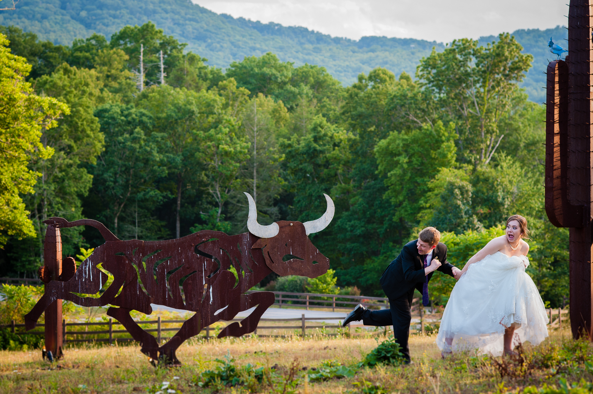 fun asheville wedding portrait