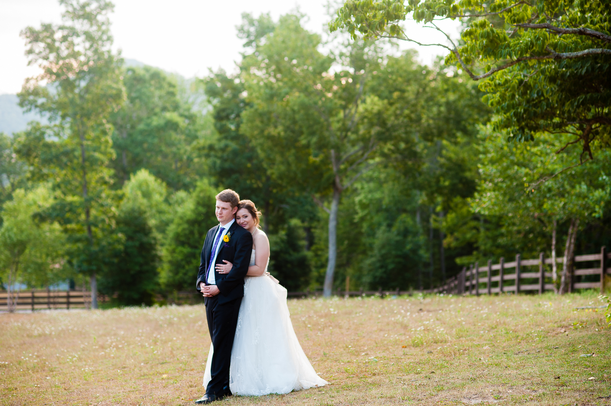 romantic asheville wedding portrait of bride and groom