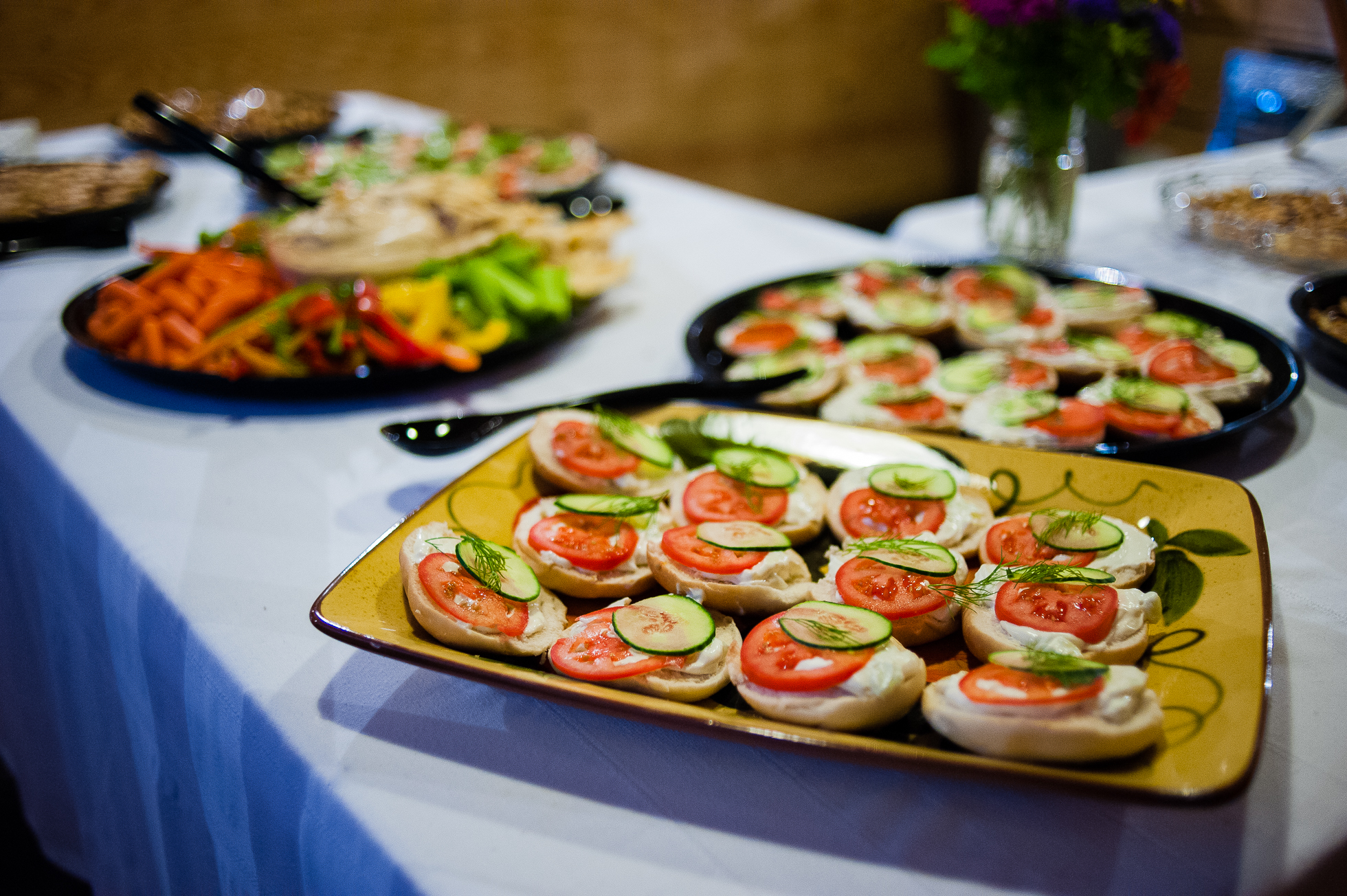 delicious wedding appetizers for rustic asheville barn wedding 