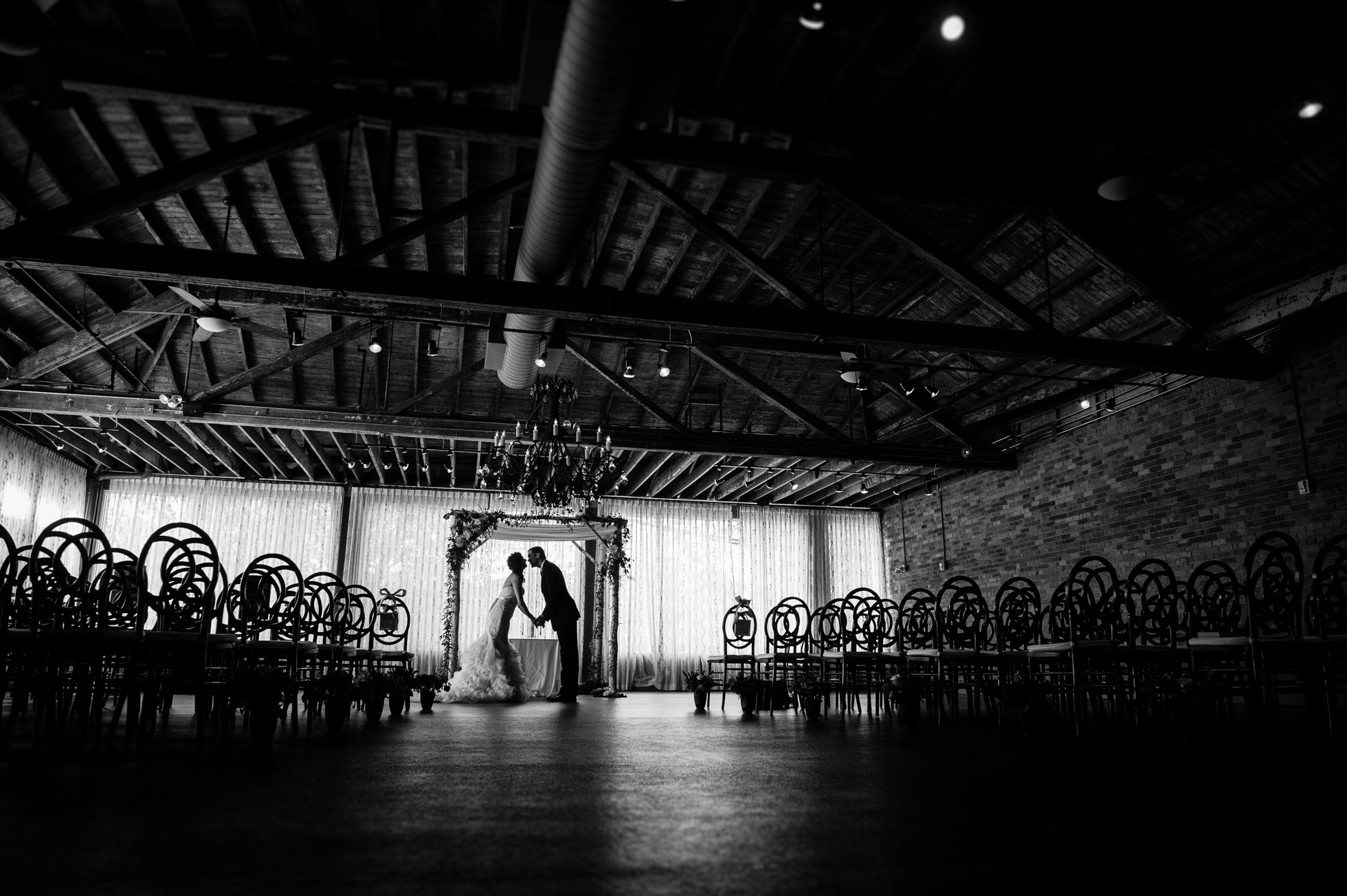 beautiful ceremony set up at the venue asheville 