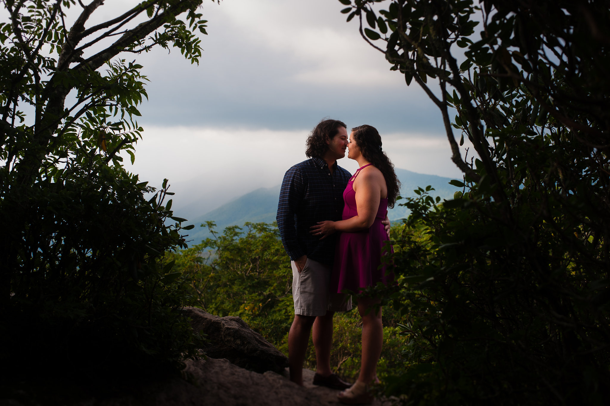 summertime engagement session at craggy gardens