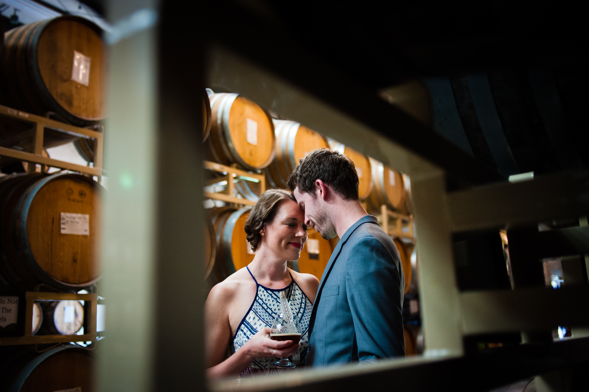 asheville engagement photos at wicked weed funkatorium 