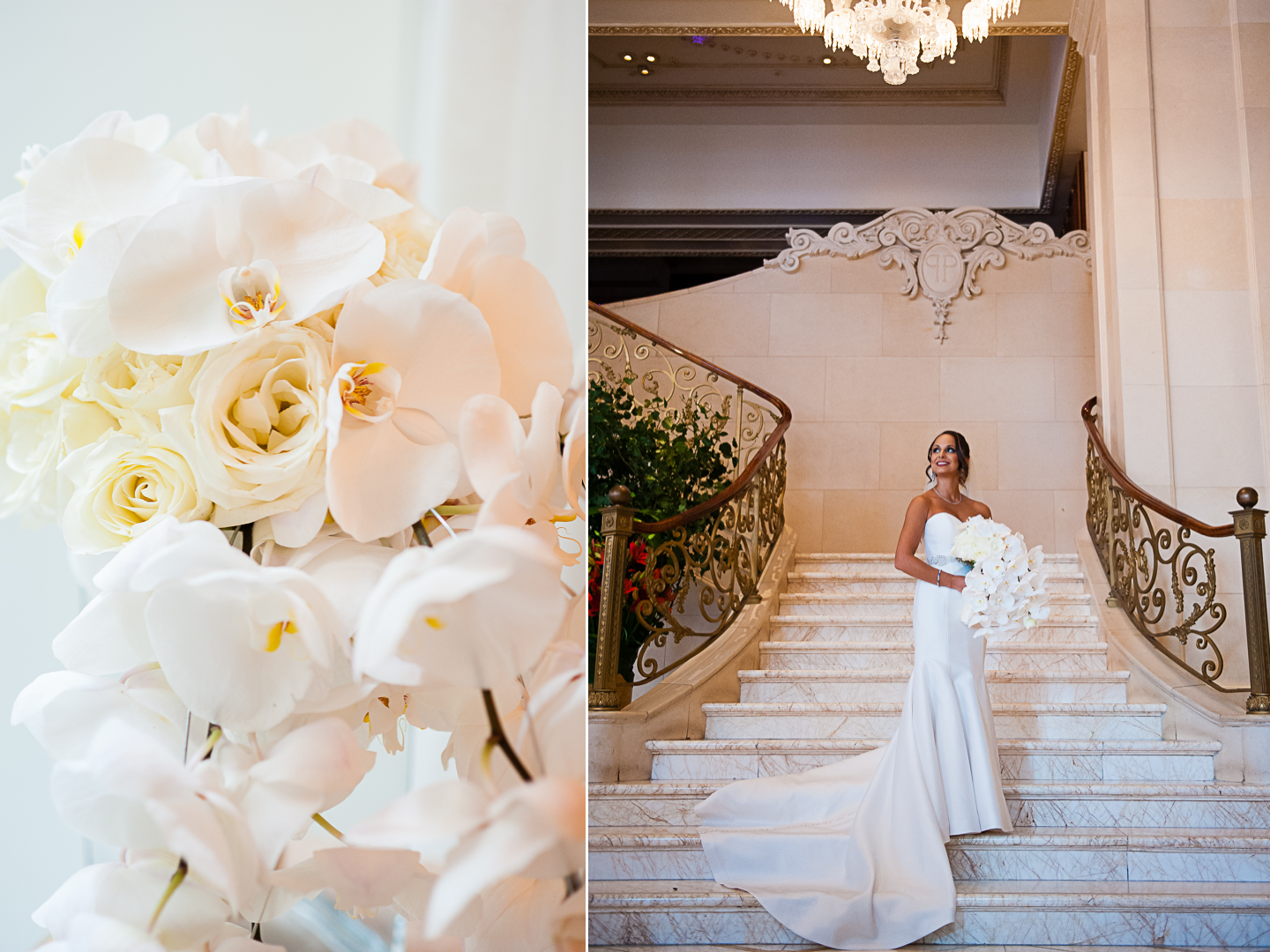 Bridal portraits in The Plaza lobby