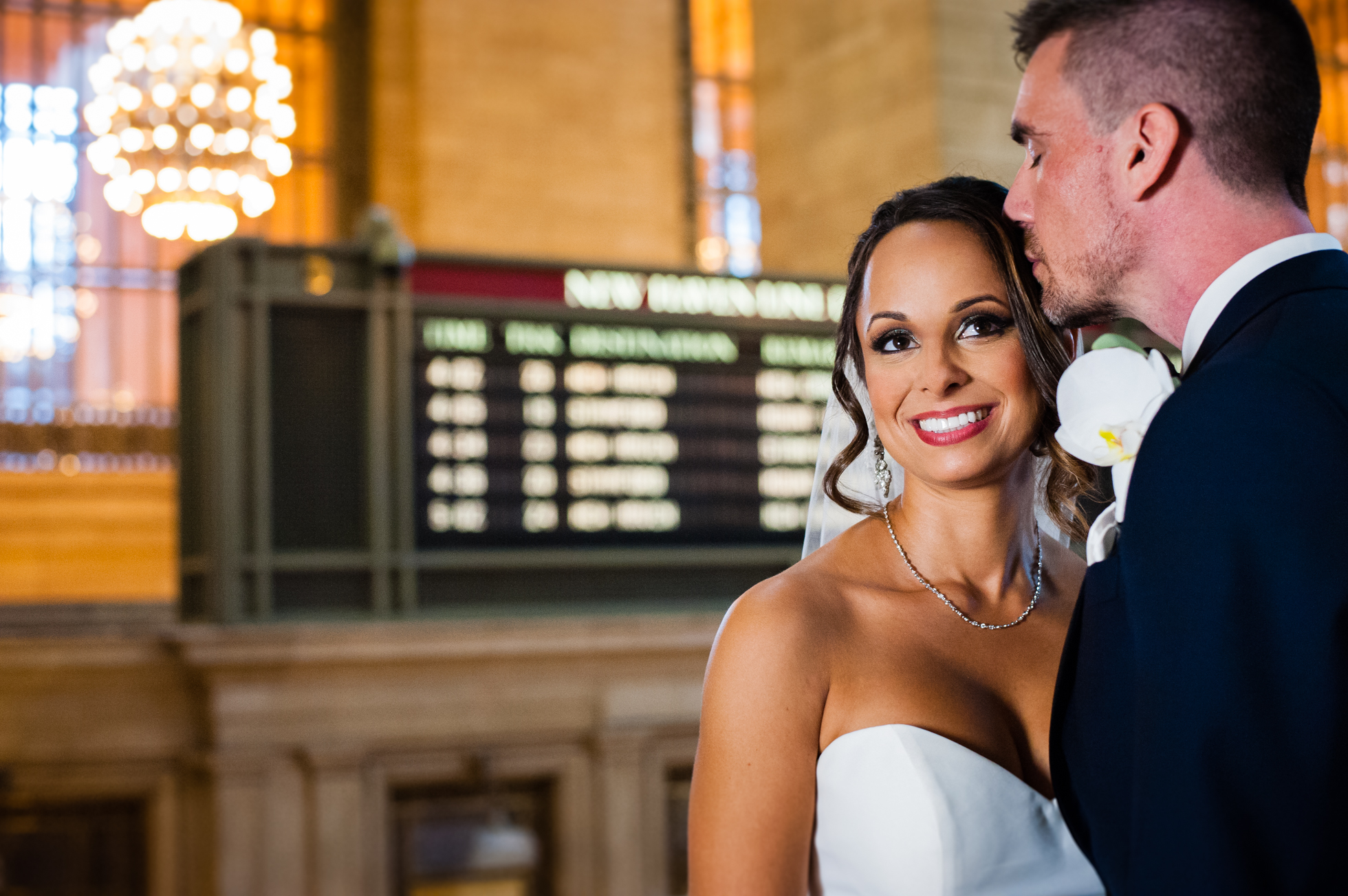 A wedding portrait in Grand Central Station during a NYC wedding