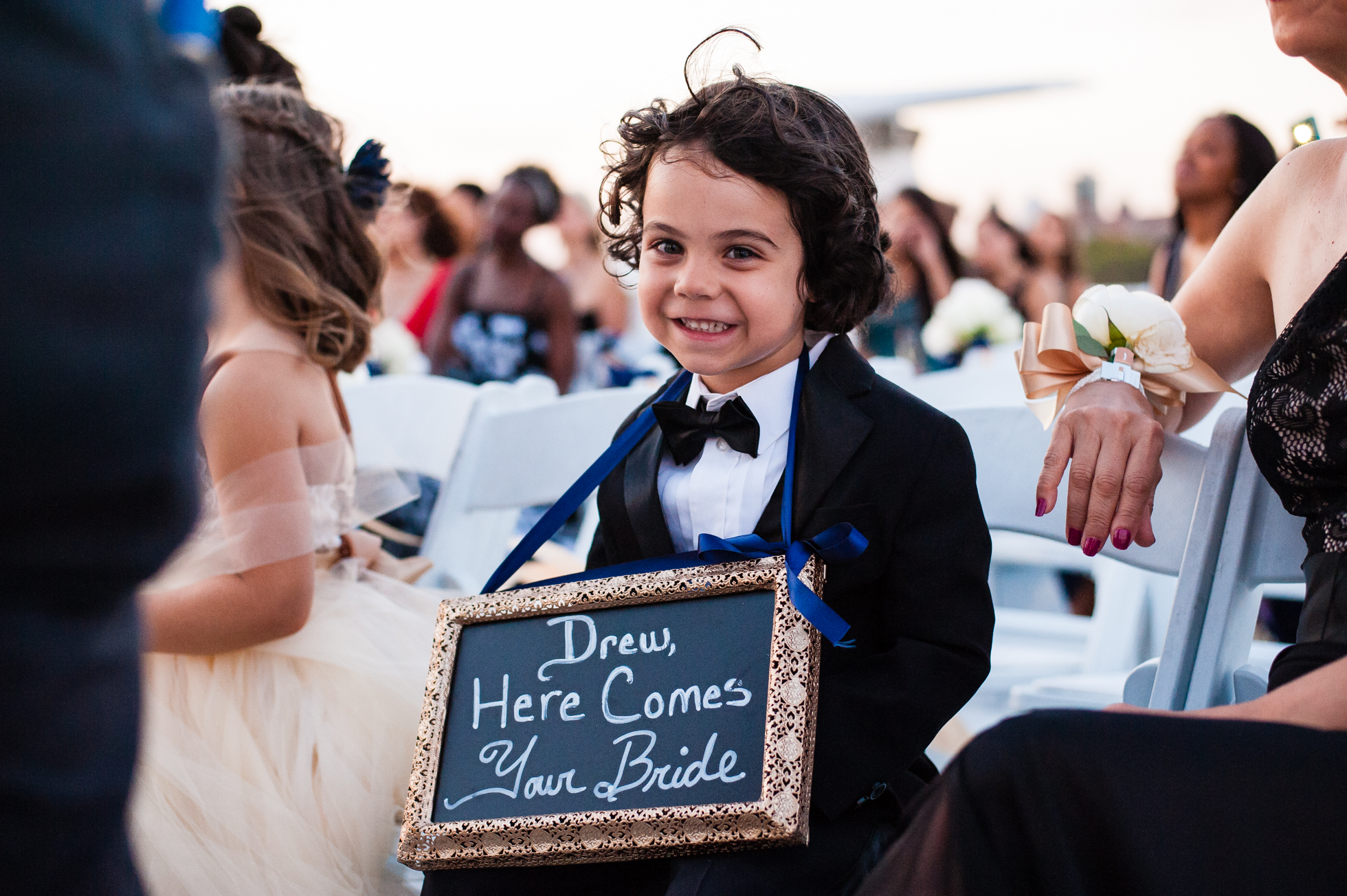 A Luxury Yacht Wedding in NYC | Sunset ceremony on The Atlantica