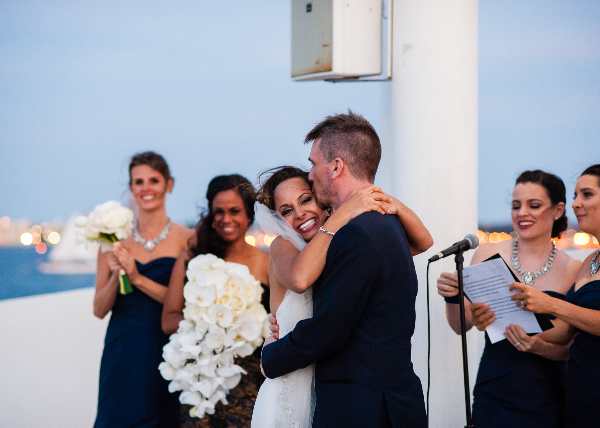 A Luxury Yacht Wedding in NYC | Sunset ceremony on The Atlantica