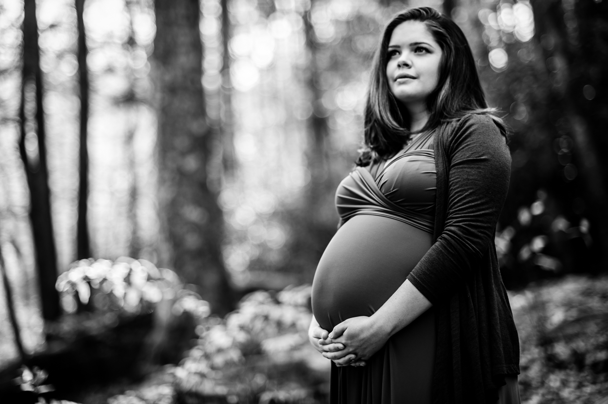 an outdoor asheville maternity photo by AMW Studios | Asheville wedding and lifestyle photographer