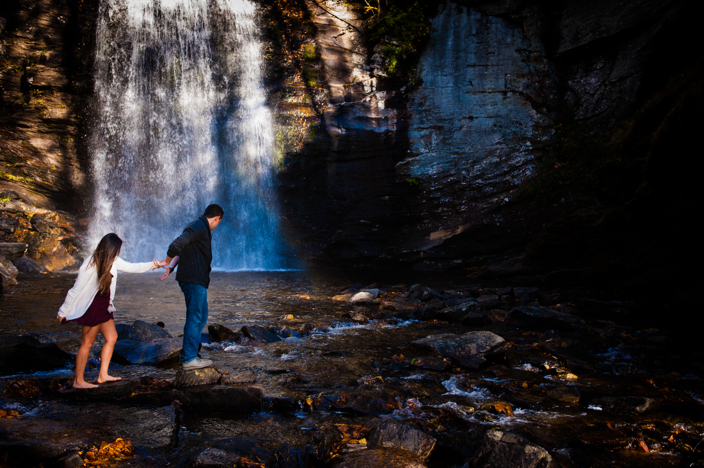 asheville adventure engagement session 