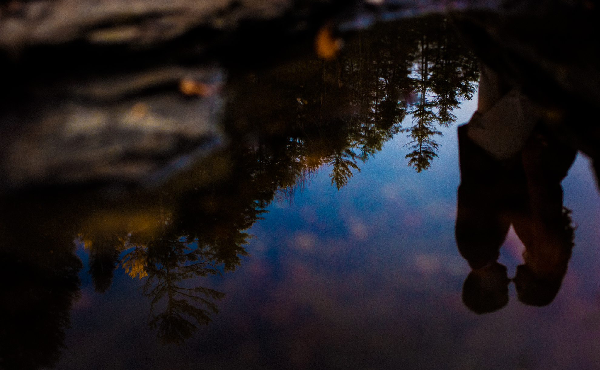 dupont waterfall engagement photo