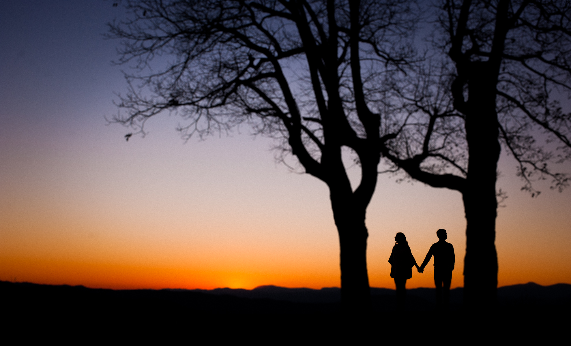 sunset engagement picture hendersonville nc