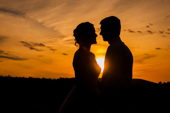 Asheville wedding photo at sunset