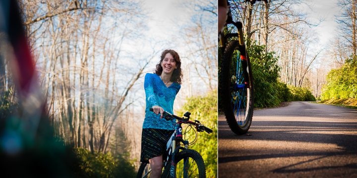 biking engagement photos