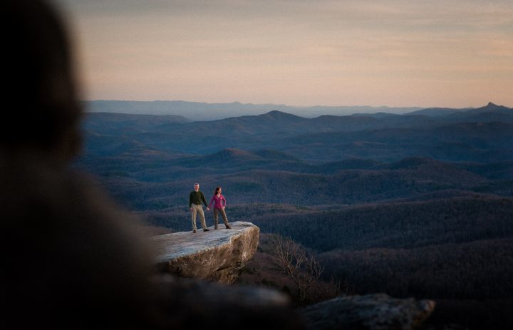 rough ridge engagement photo at sunset