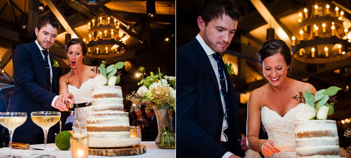 cake cutting at the old edwards inn wedding