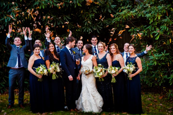 fun wedding party photo at old edwards inn