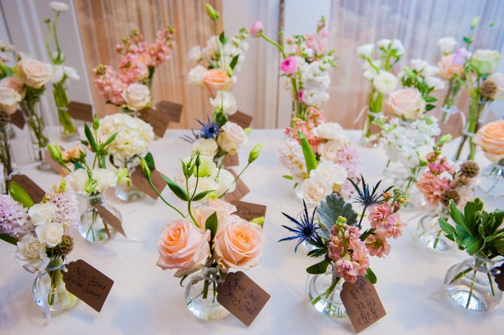 beautiful flower seating arrangement for asheville wedding 