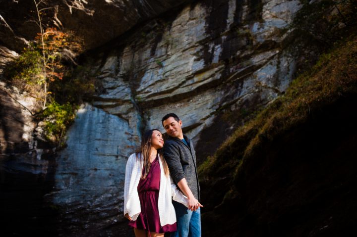 looking glass falls engagement session